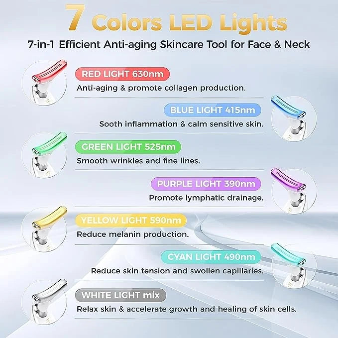 Ecobelle™︎ - Masajeador Facial con Terapia de Luz LED Antiarrugas