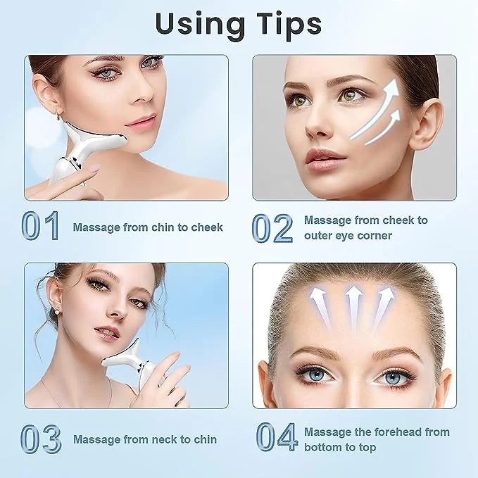 Ecobelle™︎ - Masajeador Facial con Terapia de Luz LED Antiarrugas