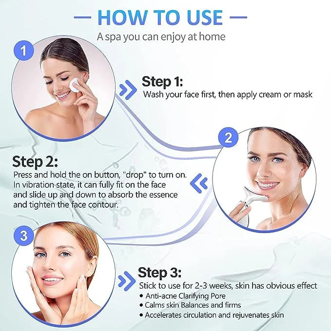 Ecobelle™︎ - Masajeador Facial con Terapia de Luz LED Antiarrugas