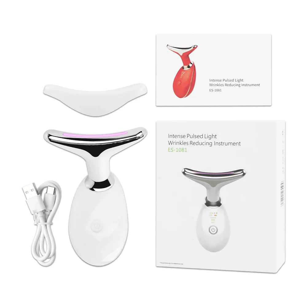 Ecobelle™︎ - Masajeador Facial con Terapia de Luz LED Antiarrugas