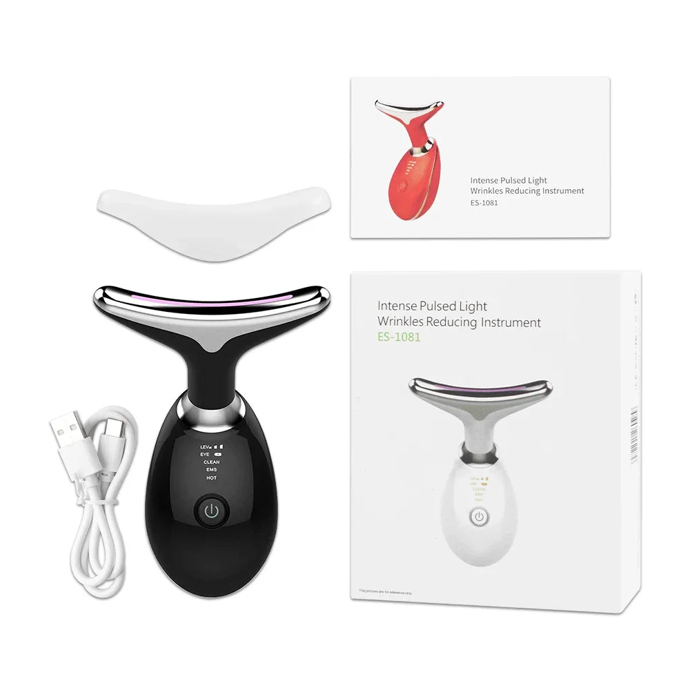 Ecobelle™︎ - Masajeador Facial con Terapia de Luz LED Antiarrugas