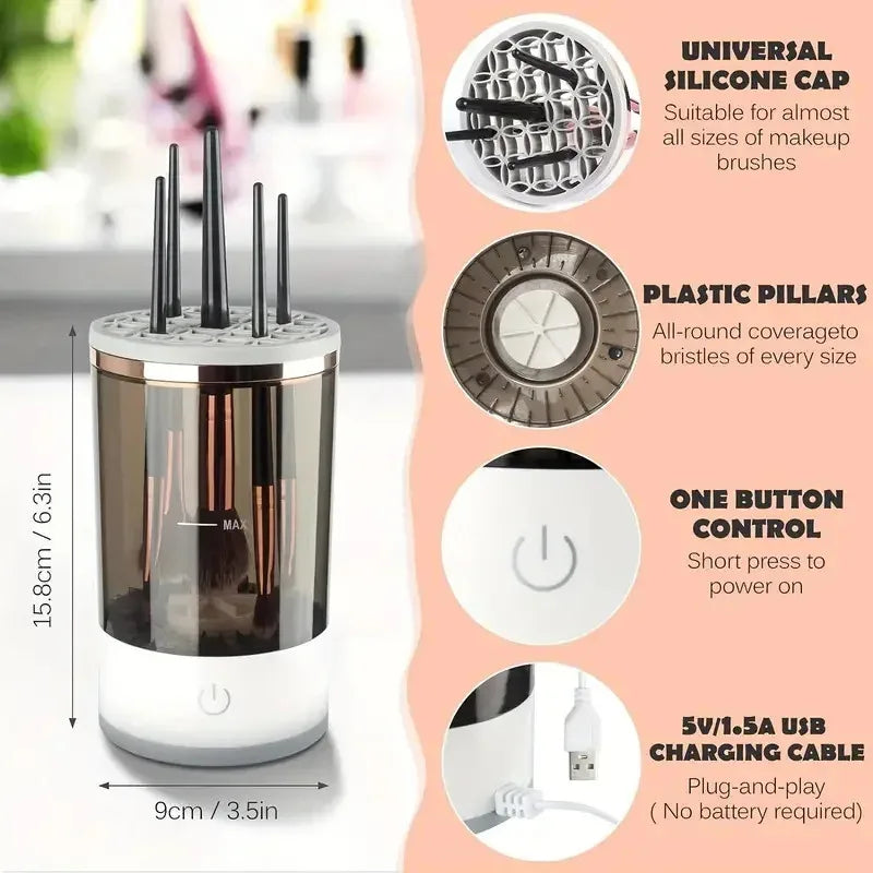 Ecobelle™︎ - Limpiador De Brochas De Maquillaje Eléctrico