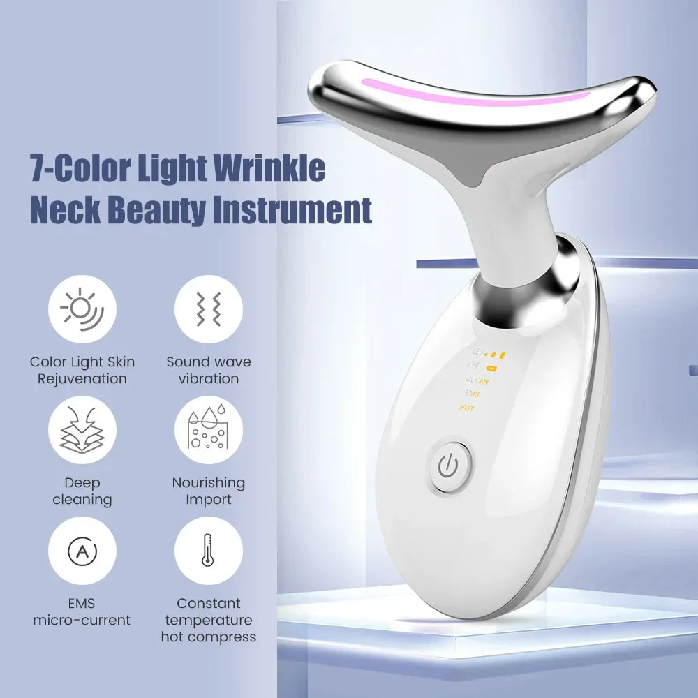 Ecobelle™︎ - Masajeador Facial con Terapia de Luz LED Antiarrugas