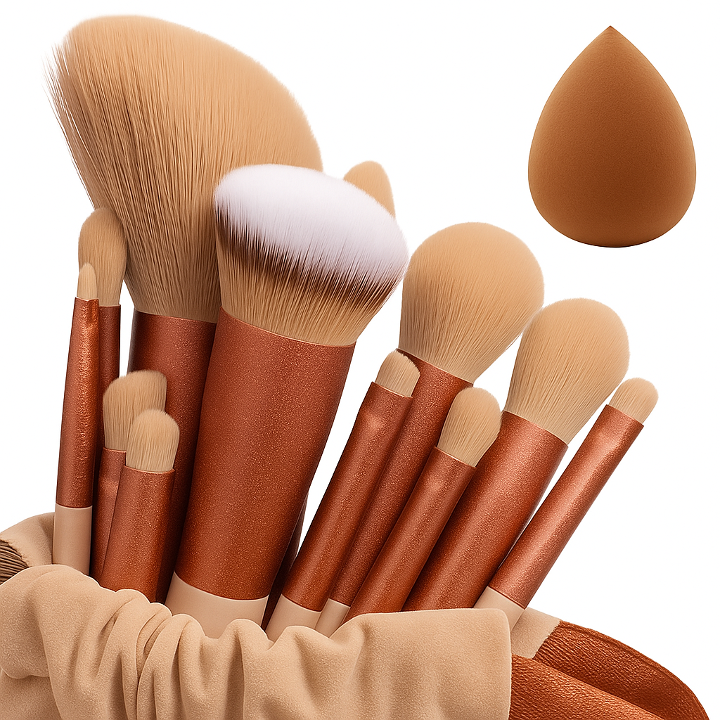 Ecobelle™︎ - Set de Brochas de Maquillaje Profesional – 13 Piezas