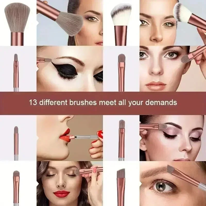 Ecobelle™︎ - Set de Brochas de Maquillaje Profesional – 13 Piezas