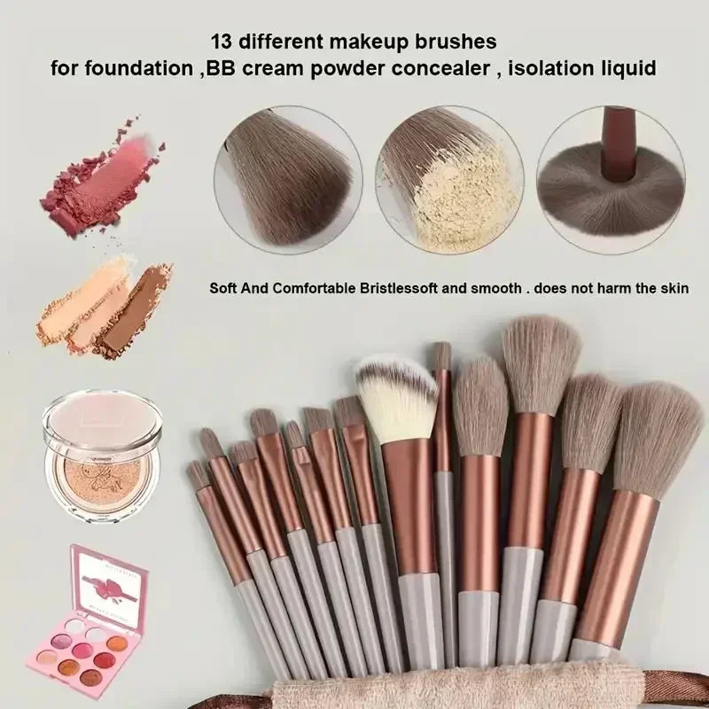 Ecobelle™︎ - Set de Brochas de Maquillaje Profesional – 13 Piezas