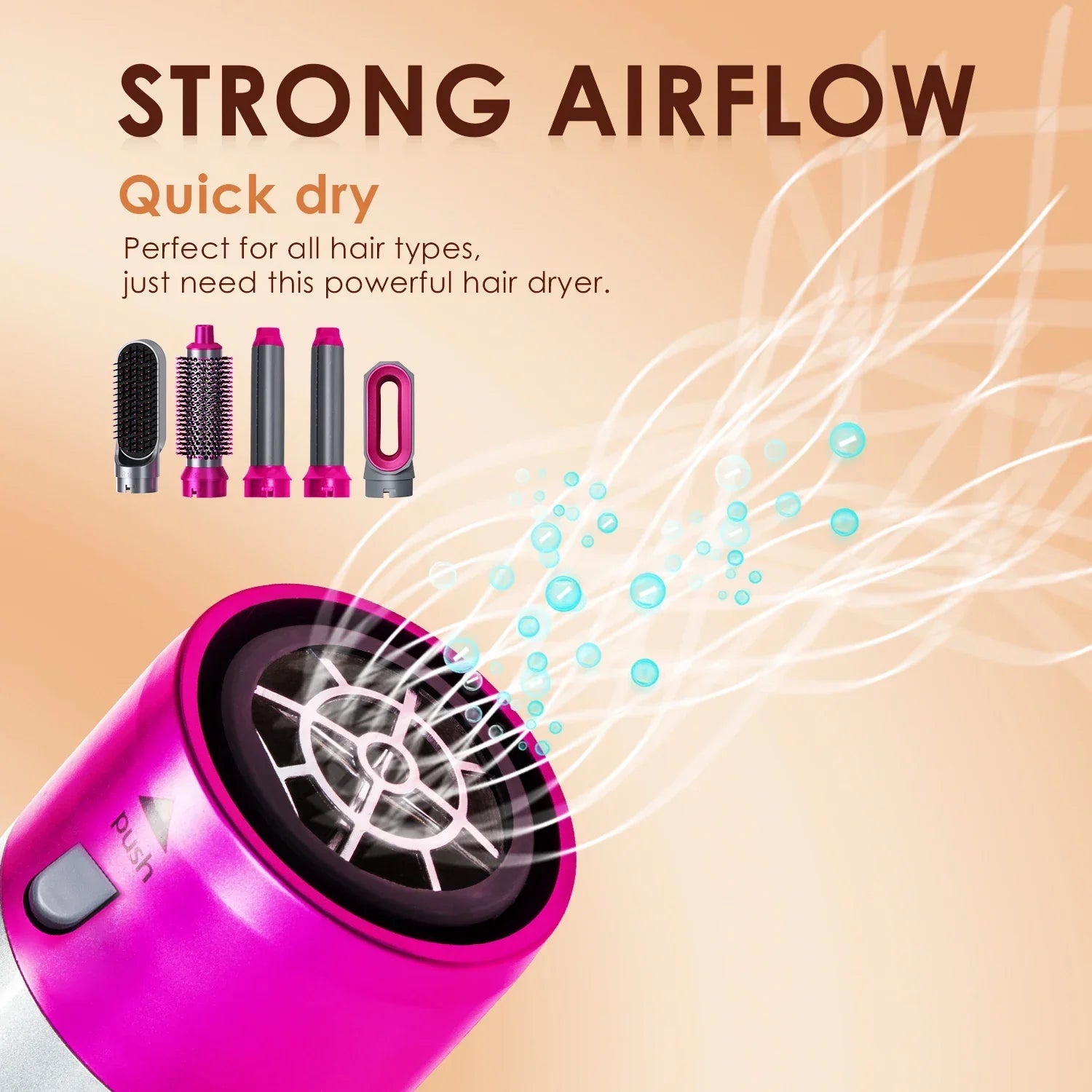 Ecobelle™︎ Cepillo Multifuncional 5 en 1 para Cuidado Del Cabello