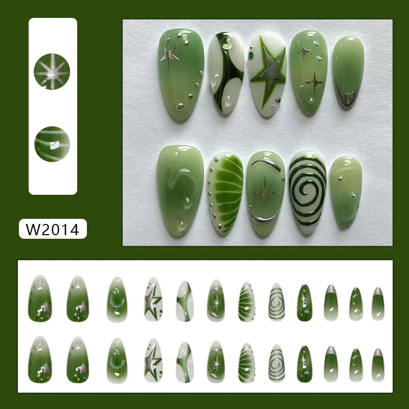 Ecobelle™︎ - Set 24 Uñas Postizas 3D para Nail Art con Diseño Ondulado