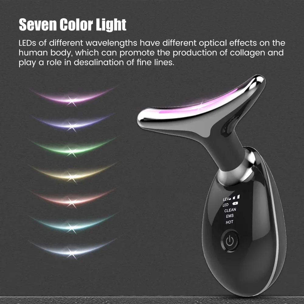 Ecobelle™︎ - Masajeador Facial con Terapia de Luz LED Antiarrugas