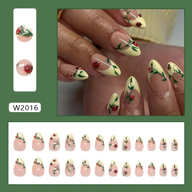 Ecobelle™︎ - Set 24 Uñas Postizas 3D para Nail Art con Diseño Ondulado